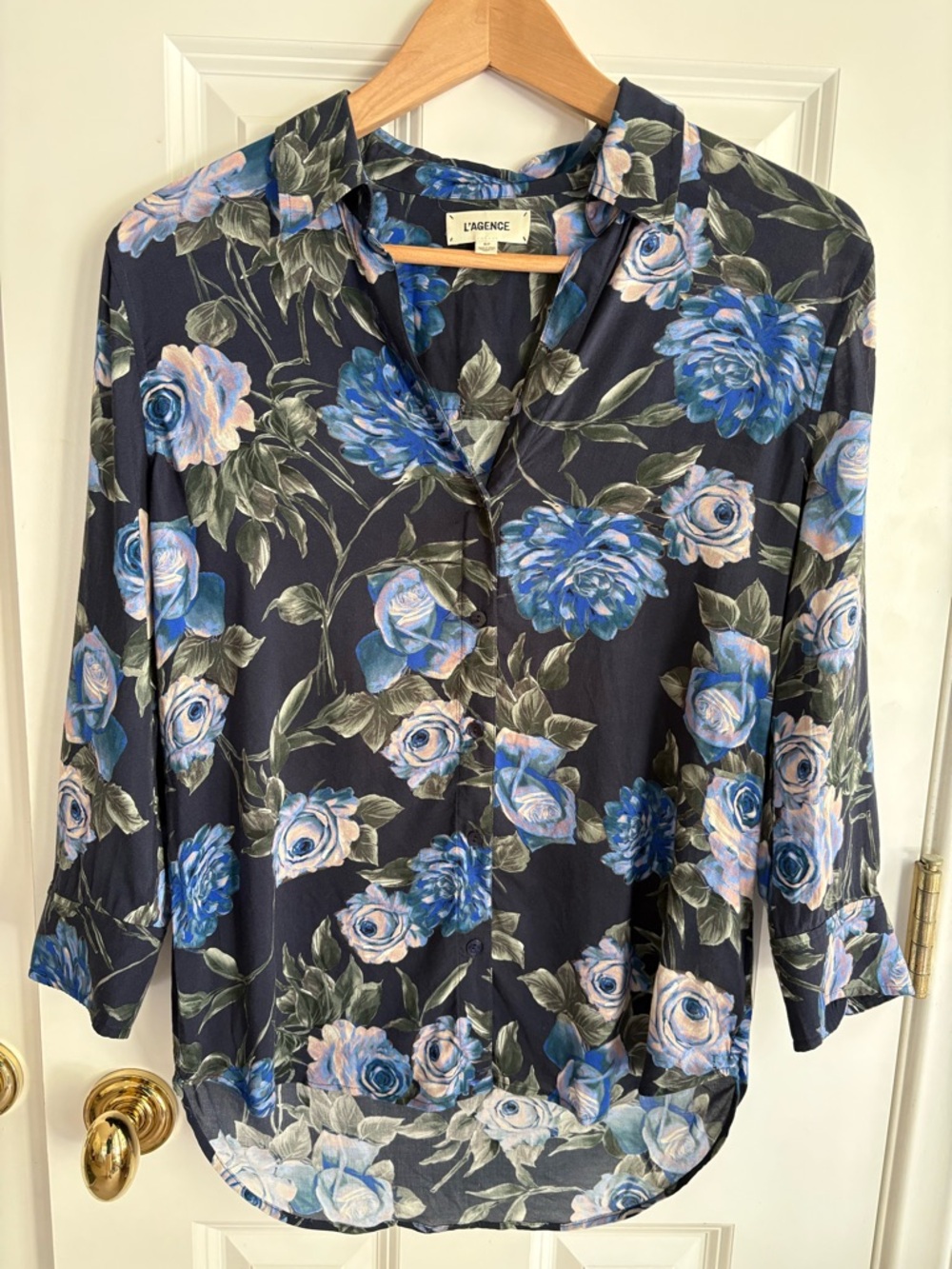 L'AGENCE Camille Floral Button Up Blouse | Size S/P